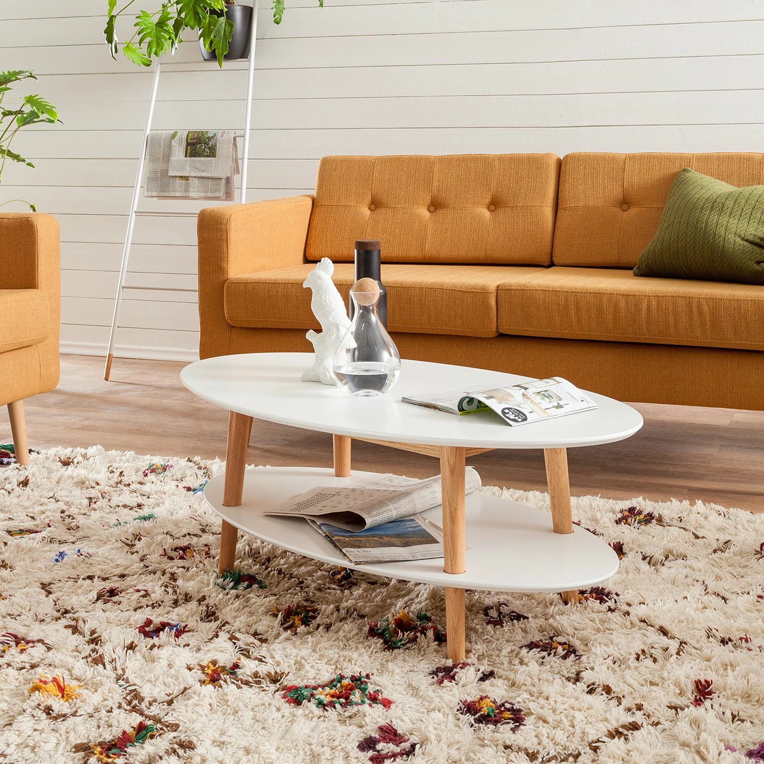 Mørteens Table basse Lindholm - Partiellement en chêne massif - Blanc 4 Mørteens Table basse Lindholm - Partiellement en chêne massif - Blanc – Image 2