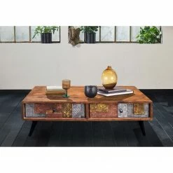 Wolf-Möbel Table basse Orient - Acacia massif / Métal - Multicolore -loftscape Boutique couchtisch nura akazie massiv mehrfarbig 5095800