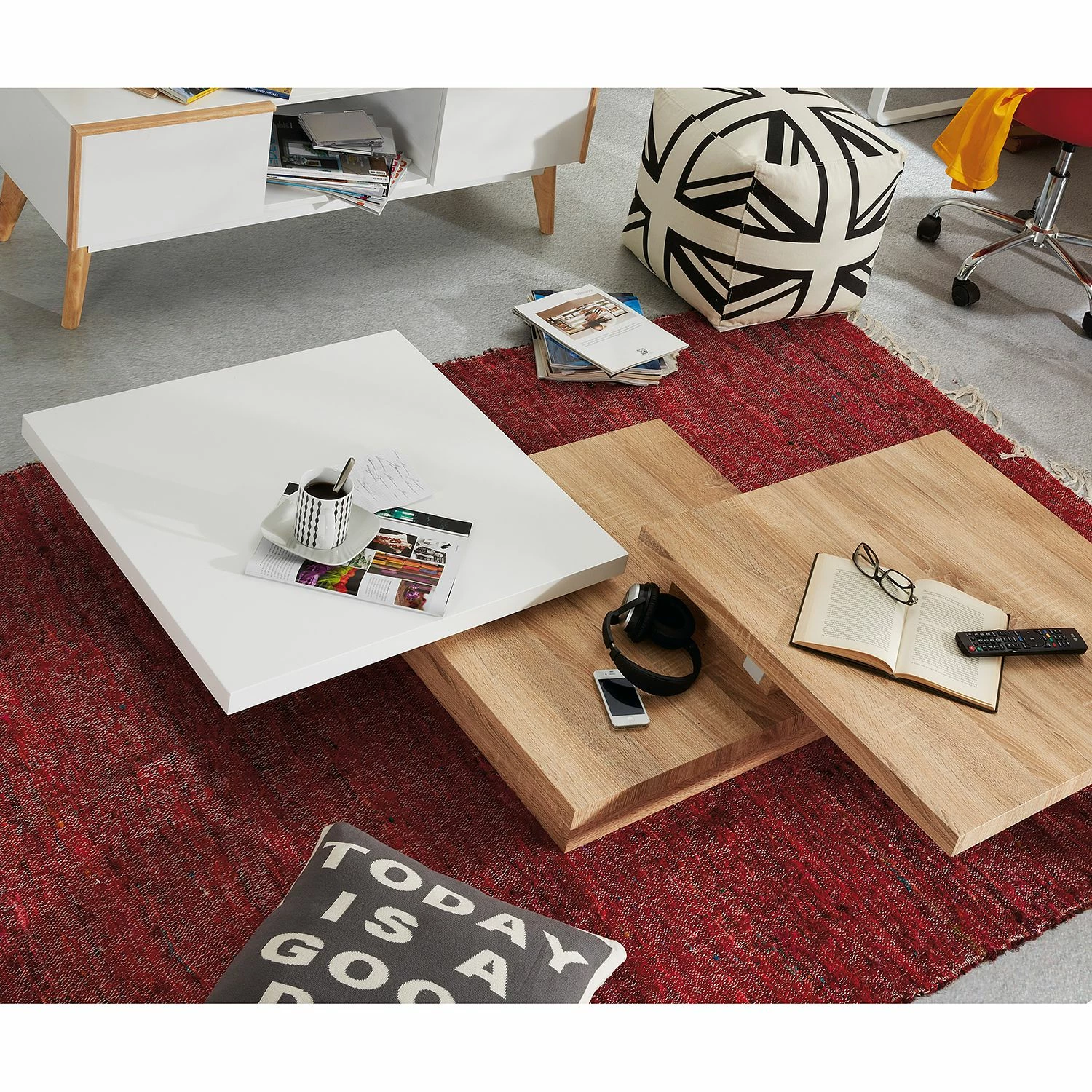 Loftscape Table basse Orsa - Imitation chêne de Sonoma / Blanc 5 Loftscape Table basse Orsa - Imitation chêne de Sonoma / Blanc – Image 3