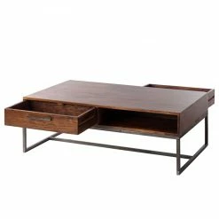 Ars manufacti Table basse Woodson II - Acacia brun -loftscape Boutique couchtisch woodson ii akazie massiv eisen akazie braun 4580736