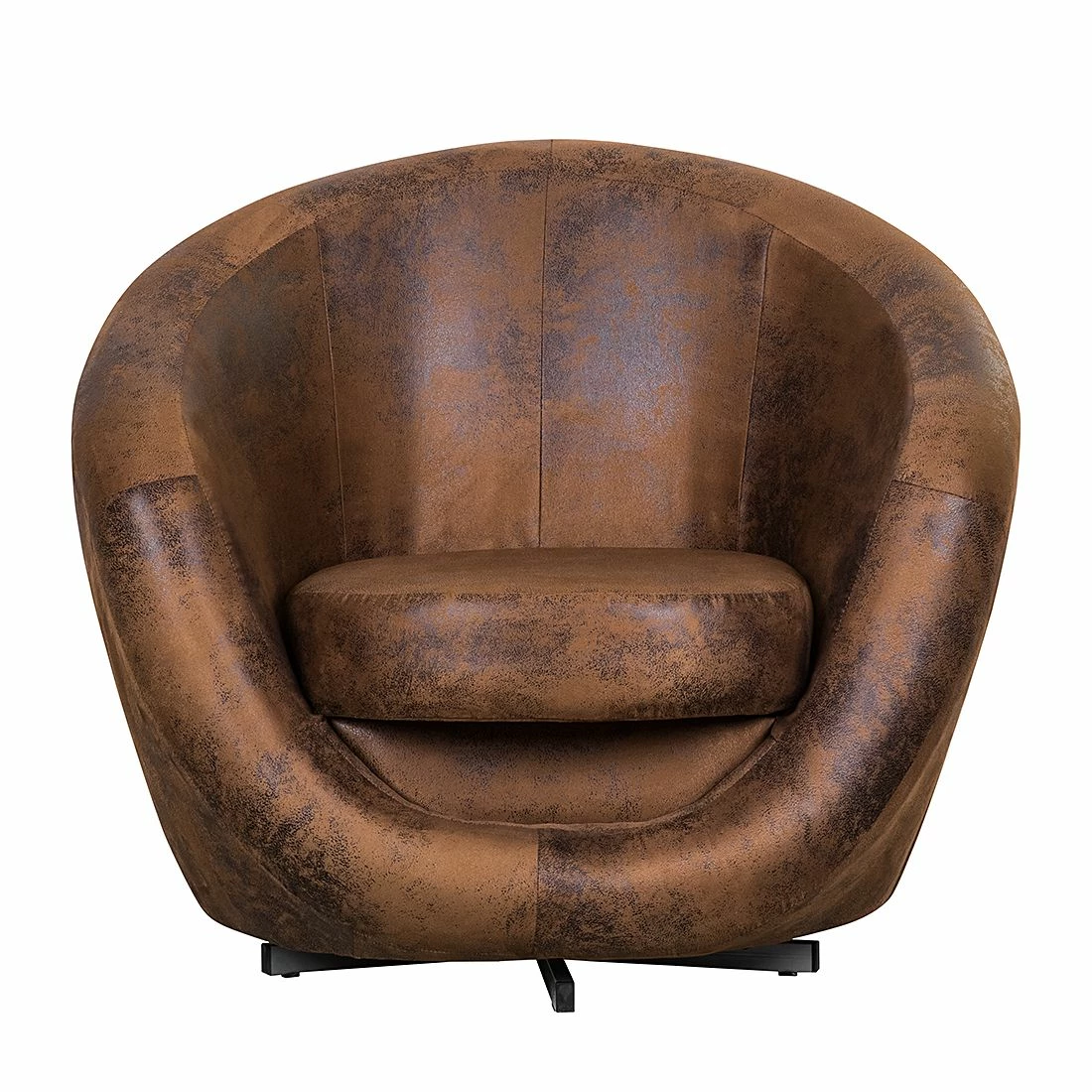 Fredriks Fauteuil pivotant Marvin - Aspect cuir vieilli - Marron 5 Fredriks Fauteuil pivotant Marvin - Aspect cuir vieilli - Marron – Image 3
