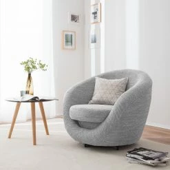 Fredriks Fauteuil pivotant Marvin - Argenté -loftscape Boutique drehsessel marvin strukturstoff silber 4904940