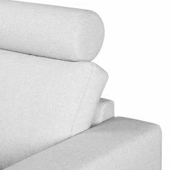 Fredriks Canapé d'angle Arietta - Gris platine - Méridienne courte à droite (vue de face) -loftscape Boutique ecksofa arietta webstoff longchair davorstehend rechts platingrau 3756304