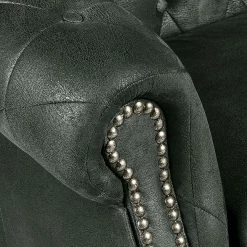 Ars manufacti Canapé d'angle Benavente - Anthracite - Méridienne courte à droite (vue de face) -loftscape Boutique ecksofa benavente antiklederoptik anthrazith longchair davorstehend rechts 437324