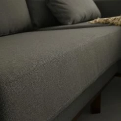 Mørteens Canapé d’angle Billund I - Tissu structuré - Taupe - Méridienne courte à droite (vue de face) -loftscape Boutique ecksofa billund webstoff longchair ottomane davorstehend rechts taupe 3534429