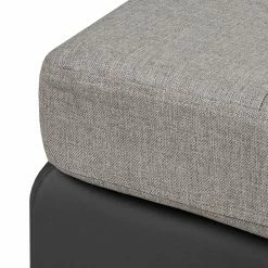 Roomscape Canapé d'angle Brandon (convertible) - Imitation cuir - Anthracite - Avec méridienne montée à droite (vue de face) -loftscape Boutique ecksofa brandon kunstleder anthrazit ottomane davorstehend rechts 395064