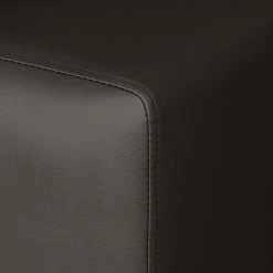 Roomscape Canapé d'angle Brandon - Cuir synthétique marron foncé - Méridienne à gauche (vue de face) -loftscape Boutique ecksofa brandon kunstleder dunkelbraun ottomane davorstehend links 395112