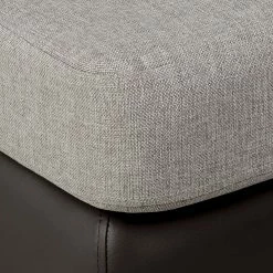 Roomscape Canapé d'angle Brandon - Cuir synthétique marron foncé - Méridienne à gauche (vue de face) -loftscape Boutique ecksofa brandon kunstleder dunkelbraun ottomane davorstehend links 395115