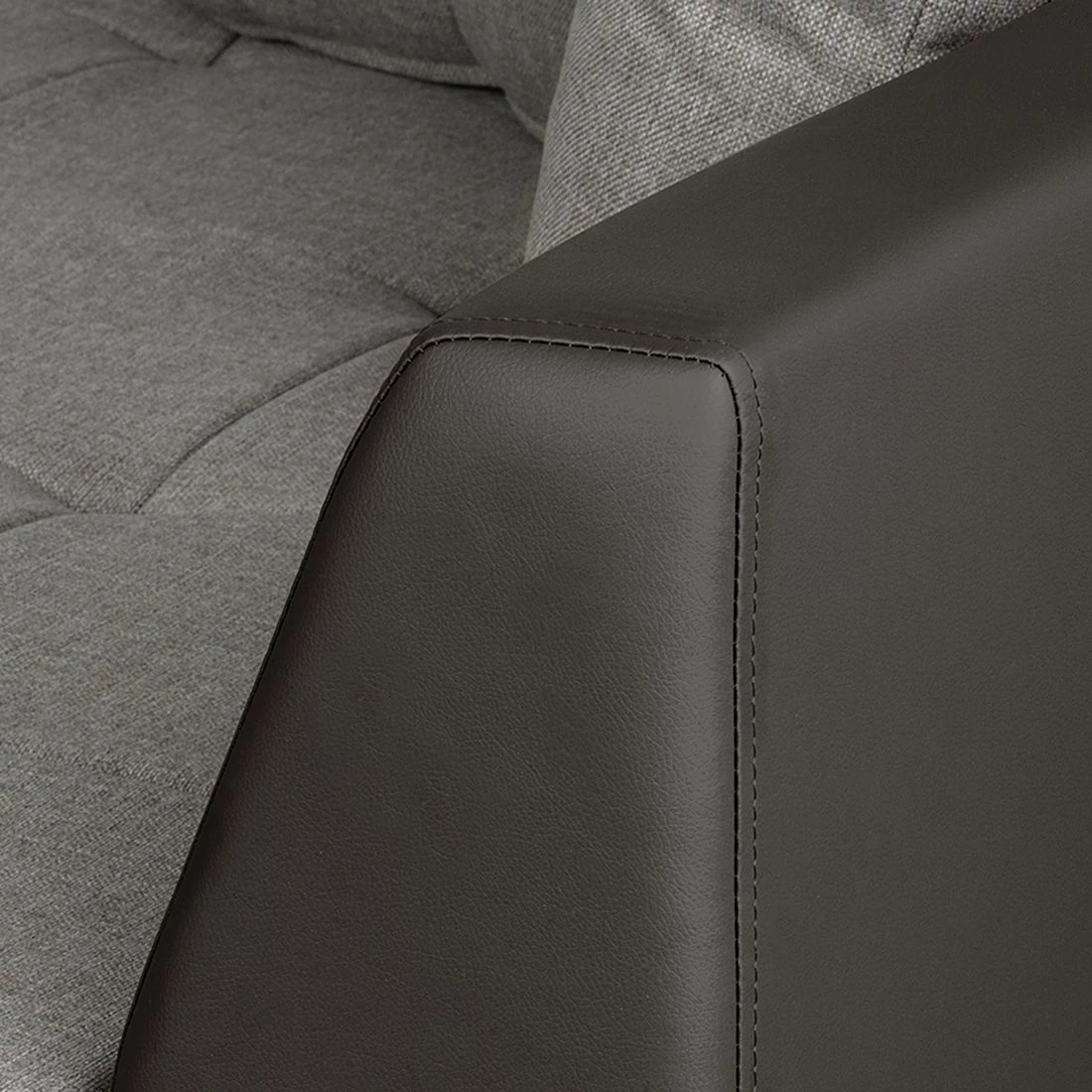 Roomscape Canapé d'angle Brandon - Cuir synthétique marron foncé - Méridienne à droite (vue de face) 10 Roomscape Canapé d'angle Brandon - Cuir synthétique marron foncé - Méridienne à droite (vue de face) – Image 8