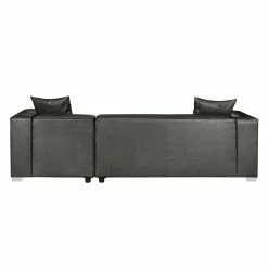 Loftscape Canapé d'angle Calli - Cuir synthétique anthracite - Méridienne à droite (vue de face) 19 Loftscape Canapé d'angle Calli - Cuir synthétique anthracite - Méridienne à droite (vue de face) -loftscape Boutique ecksofa calli kunstleder anthrazit longchair davorstehend rechts 394657