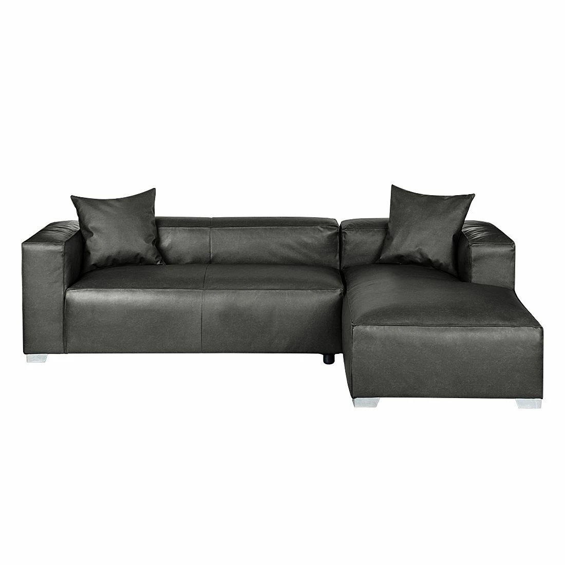 Loftscape Canapé d'angle Calli - Cuir synthétique anthracite - Méridienne à droite (vue de face) 4 Loftscape Canapé d'angle Calli - Cuir synthétique anthracite - Méridienne à droite (vue de face) – Image 2