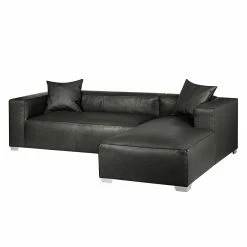 Loftscape Canapé d'angle Calli - Cuir synthétique anthracite - Méridienne à droite (vue de face) 16 Loftscape Canapé d'angle Calli - Cuir synthétique anthracite - Méridienne à droite (vue de face) -loftscape Boutique ecksofa calli kunstleder anthrazit longchair davorstehend rechts 394661