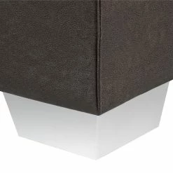 Loftscape Canapé d'angle Calli - Cuir synthétique marron foncé - Méridienne à gauche (vue de face) -loftscape Boutique ecksofa calli kunstleder dunkelbraun longchair davorstehend links 373255