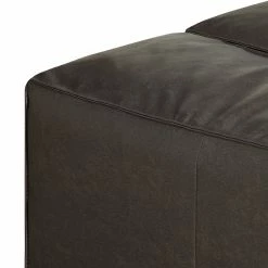 Loftscape Canapé d'angle Calli - Cuir synthétique marron foncé - Méridienne à gauche (vue de face) -loftscape Boutique ecksofa calli kunstleder dunkelbraun longchair davorstehend links 388347