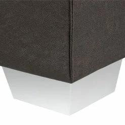 Loftscape Canapé d'angle Calli - Cuir synthétique marron foncé - Méridienne à droite (vue de face) -loftscape Boutique ecksofa calli kunstleder dunkelbraun longchair davorstehend rechts 373232