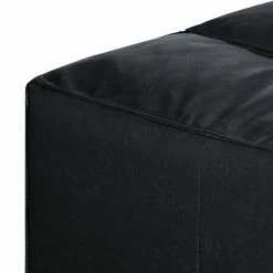Loftscape Canapé d'angle Calli - Cuir synthétique noir - Méridienne à gauche (vue de face) -loftscape Boutique ecksofa calli kunstleder schwarz longchair davorstehend links 394675