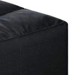 Loftscape Canapé d'angle Calli - Cuir synthétique noir - Méridienne à droite (vue de face) -loftscape Boutique ecksofa calli kunstleder schwarz longchair davorstehend rechts 394688