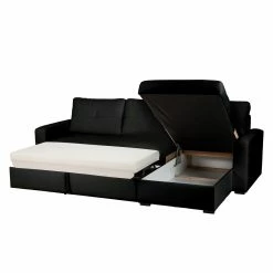 Fredriks Canapé d'angle Cavolo - Avec fonction couchage - Imitation cuir noir - Méridienne montable à gauche ou à droite 11 Fredriks Canapé d'angle Cavolo - Avec fonction couchage - Imitation cuir noir - Méridienne montable à gauche ou à droite -loftscape Boutique ecksofa cavolo mit schlaffunktion kunstleder schwarz ottomane rechts 1317939