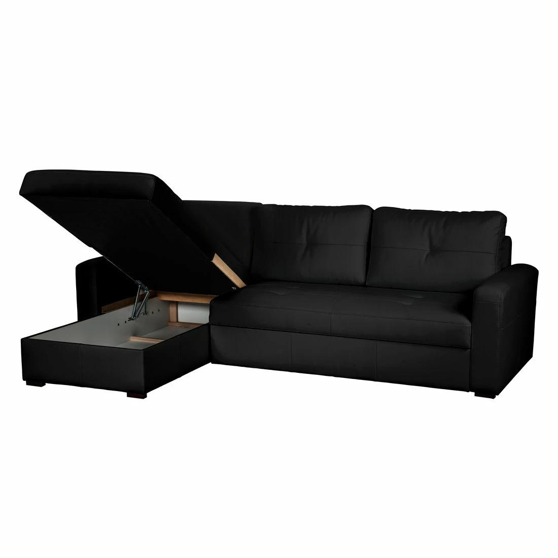 Fredriks Canapé d'angle Cavolo - Avec fonction couchage - Imitation cuir noir - Méridienne montable à gauche ou à droite 6 Fredriks Canapé d'angle Cavolo - Avec fonction couchage - Imitation cuir noir - Méridienne montable à gauche ou à droite – Image 4
