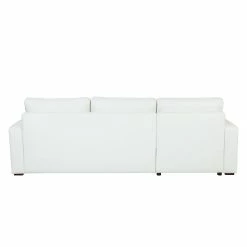 Fredriks Canapé d'angle Cavolo - Avec fonction couchage - Imitation cuir blanc - Méridienne montable à gauche ou à droite -loftscape Boutique ecksofa cavolo mit schlaffunktion kunstleder weiss ottomane rechts links montierbar 1318487