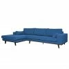 Mørteens Canapé d'angle Billund II - Bleu brillant - Méridienne courte à gauche (vue de face) -loftscape Boutique ecksofa daro webstoff longchair ottomane davorstehend links brilliantblau 3683949