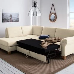 Ars Natura Canapé d'angle Davao - Microfibre -loftscape Boutique ecksofa davao microfaser ottomane davorstehend links mit schlaffunktion creme 4643536