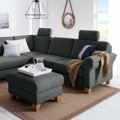 Ars Natura Canapé d'angle Davao - Microfibre -loftscape Boutique ecksofa davao microfaser ottomane davorstehend links mit schlaffunktion dunkelgrau 4643564