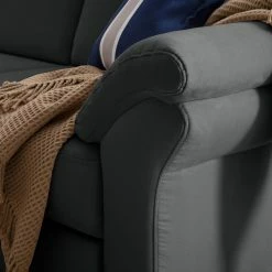 Ars Natura Canapé d'angle Davao - Microfibre -loftscape Boutique ecksofa davao microfaser ottomane davorstehend links ohne schlaffunktion dunkelgrau 4643416