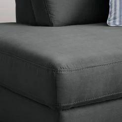 Ars Natura Canapé d'angle Davao - Microfibre -loftscape Boutique ecksofa davao microfaser ottomane davorstehend links ohne schlaffunktion dunkelgrau 4643424