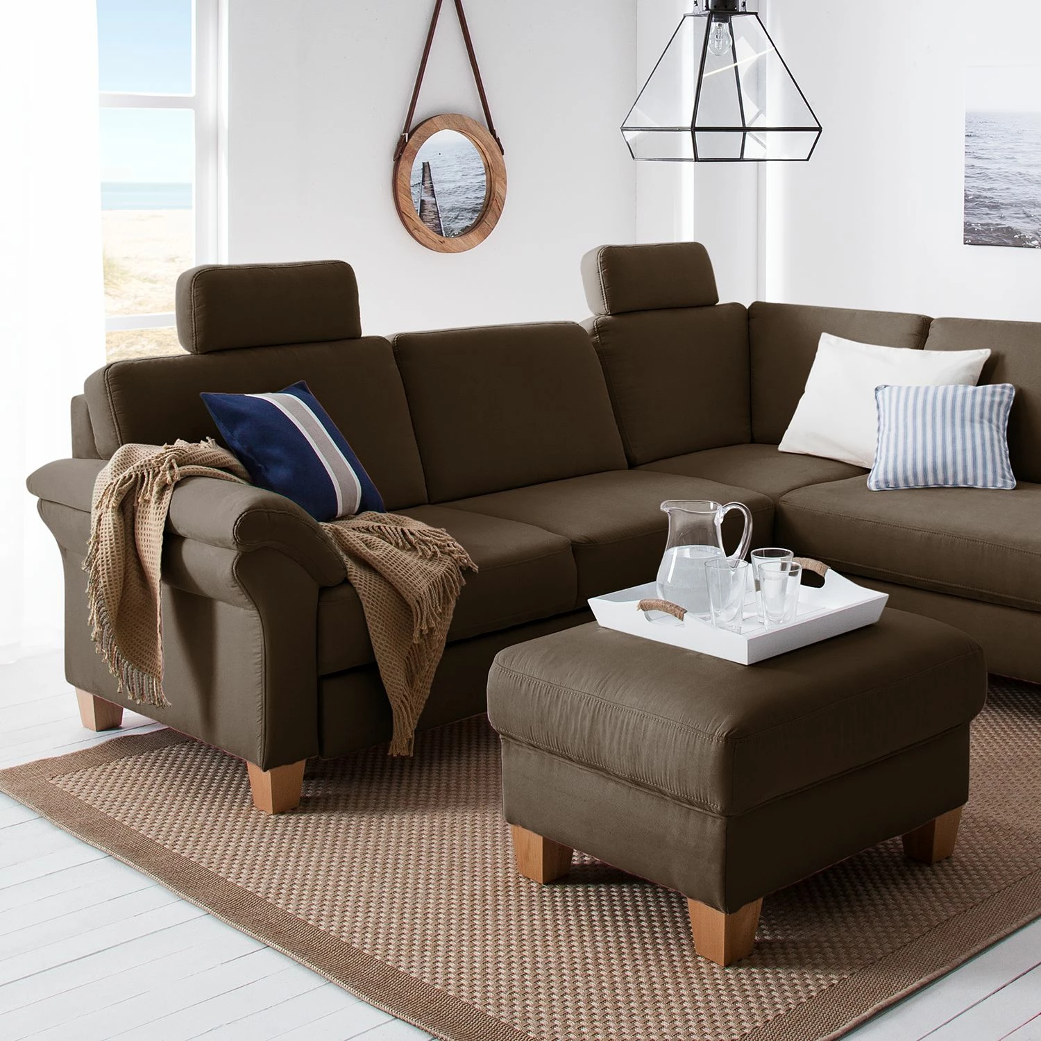 Ars Natura Canapé d'angle Davao - Marron - Méridienne longue à droite (vue de face) 6 Ars Natura Canapé d'angle Davao - Marron - Méridienne longue à droite (vue de face) – Image 4