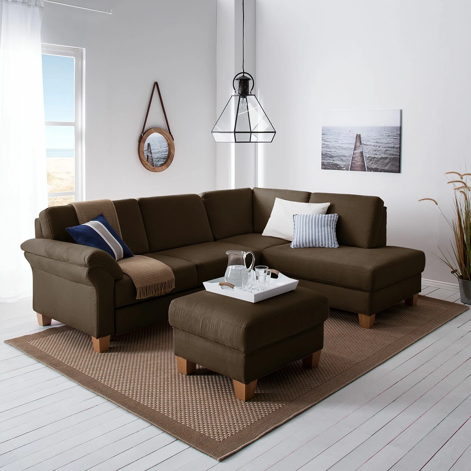 Ars Natura Canapé d'angle Davao - Marron - Méridienne longue à droite (vue de face) 5 Ars Natura Canapé d'angle Davao - Marron - Méridienne longue à droite (vue de face) – Image 3