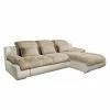 Cotta Canapé d'angle Delsbo (convertible) - Imitation cuir / Microfibre - Crème / Beige - Méridienne courte à droite (vue de face) 1 Cotta Canapé d'angle Delsbo (convertible) - Imitation cuir / Microfibre - Crème / Beige - Méridienne courte à droite (vue de face) -loftscape Boutique ecksofa delsbo mit schlaffunktion kunstleder microfaser longchair davorstehend rechts beige 3511329