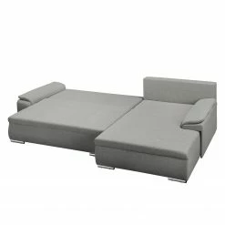 Fredriks Canapé d'angle Dengie (convertible) - Tissu structuré -loftscape Boutique ecksofa dengie mit schlaffunktion strukturstoff longchair davorstehend rechts platin 5055632