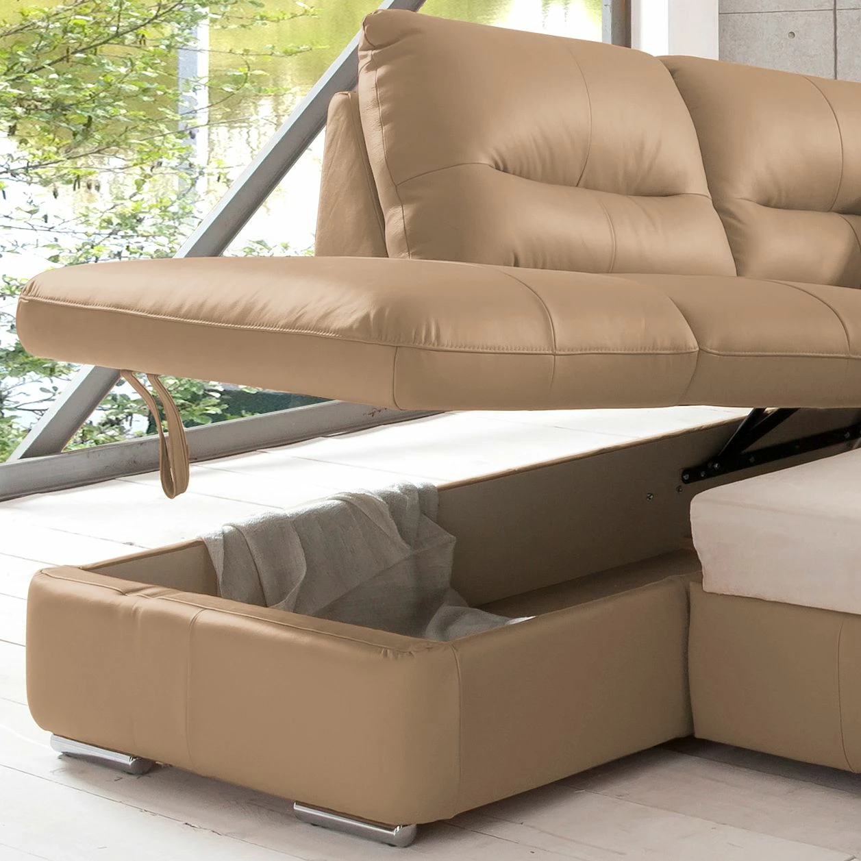 Cotta Canapé d'angle Doug - Cuir Ramsa : Marron - Méridienne longue à gauche (vue de face) 8 Cotta Canapé d'angle Doug - Cuir Ramsa : Marron - Méridienne longue à gauche (vue de face) – Image 6