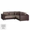 Fredriks Canapé d'angle Dublin I (convertible) - Marron foncé / Cappuccino - Largeur : 254 cm -loftscape Boutique ecksofa dublin mit schlaffunktion kunstleder dunkelbraun strukturstoff cappucino 555746