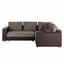 Fredriks Canapé d'angle Dublin I (convertible) - Marron foncé / Cappuccino - Largeur : 254 cm -loftscape Boutique ecksofa dublin mit schlaffunktion kunstleder stoff braun 1420044