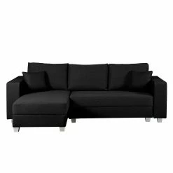 Fredriks Canapé d'angle Dublin II (convertible) - Noir -loftscape Boutique ecksofa dublin mit schlaffunktion kunstleder taupe strukturstoff schwarz longchair beidseitig montierbar 296093