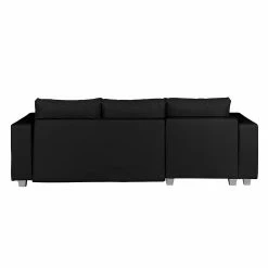 Fredriks Canapé d'angle Dublin II (convertible) - Noir -loftscape Boutique ecksofa dublin mit schlaffunktion kunstleder taupe strukturstoff schwarz longchair beidseitig montierbar 296094