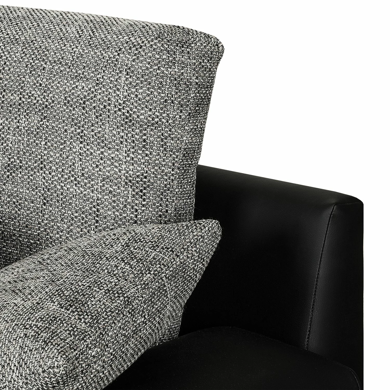 Fredriks Canapé d'angle Dulmen (convertible) - Imitation cuir / Tissu structuré - Méridienne à monter gauche ou droite - Noir / Gris 24 Fredriks Canapé d'angle Dulmen (convertible) - Imitation cuir / Tissu structuré - Méridienne à monter gauche ou droite - Noir / Gris – Image 22