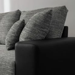 Fredriks Canapé d'angle Dulmen (convertible) - Imitation cuir / Tissu structuré - Méridienne à monter gauche ou droite - Noir / Gris 45 Fredriks Canapé d'angle Dulmen (convertible) - Imitation cuir / Tissu structuré - Méridienne à monter gauche ou droite - Noir / Gris -loftscape Boutique ecksofa dulmen mit schlaffunktion beidseitig montierbar kunstleder strukturstoff schwarz grau 4964204