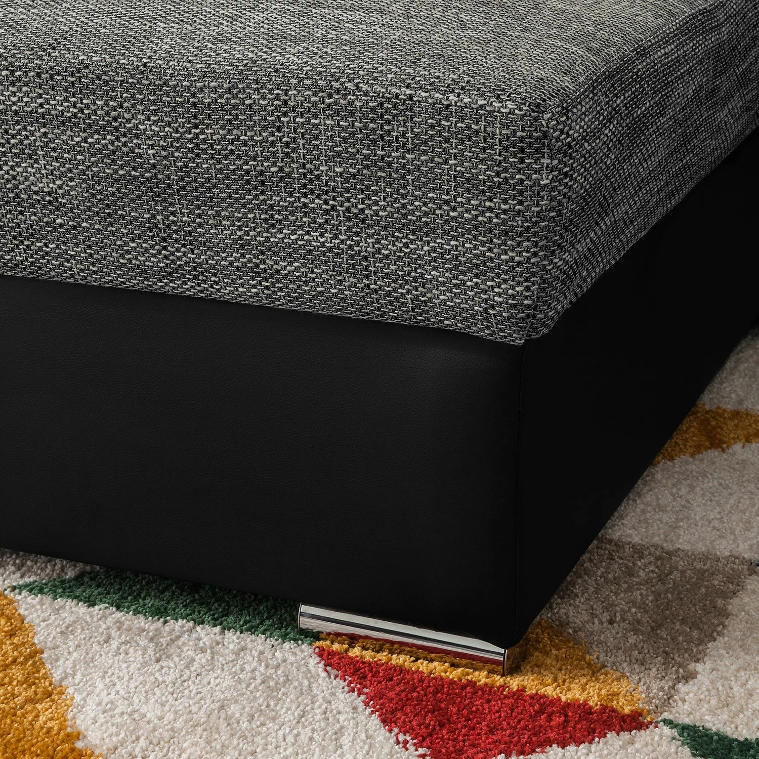 Fredriks Canapé d'angle Dulmen (convertible) - Imitation cuir / Tissu structuré - Méridienne à monter gauche ou droite - Noir / Gris 20 Fredriks Canapé d'angle Dulmen (convertible) - Imitation cuir / Tissu structuré - Méridienne à monter gauche ou droite - Noir / Gris – Image 18