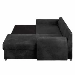 Ars manufacti Canapé d'angle Dulmen (convertible) - Noir 29 Ars manufacti Canapé d'angle Dulmen (convertible) - Noir -loftscape Boutique ecksofa dulmen mit schlaffunktion samtstoff longchair beidseitig montierbar schwarz 1231802