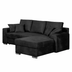 Ars manufacti Canapé d'angle Dulmen (convertible) - Noir 24 Ars manufacti Canapé d'angle Dulmen (convertible) - Noir -loftscape Boutique ecksofa dulmen mit schlaffunktion samtstoff longchair beidseitig montierbar schwarz 1231814