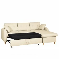 Mørteens Canapé d'angle convertible Eastville - Tissu - Méridienne à monter à gauche ou à droite - Beige clair - Coffre de lit - Fonction couchage -loftscape Boutique ecksofa eastville mit schlaffunktion webstoff longchair beidseitig montierbar hellbeige 4514928