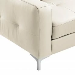 Cotta Canapé d'angle Eduardo I - Blanc - Méridienne courte à droite (vue de face) - Coffre de lit - Fonction couchage -loftscape Boutique ecksofa eduardo i echtleder longchair ottomane davorstehend rechts mit schlaffunktion weiss 4906192