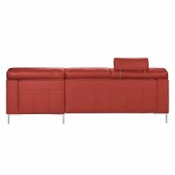 Ars manufacti Canapé d'angle Parlin - Rouge - Méridienne courte à droite (vue de face) - Avec appui-tête -loftscape Boutique ecksofa essos echtleder longchair davorstehend rechts mit kopfstuetze kaminrot 1602074