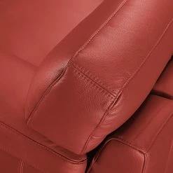 Ars manufacti Canapé d'angle Parlin - Rouge - Méridienne courte à droite (vue de face) - Avec appui-tête -loftscape Boutique ecksofa essos echtleder longchair davorstehend rechts mit kopfstuetze kaminrot 1602090