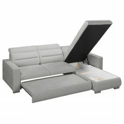 Fredriks Canapé d'angle Farsley (convertible) - Microfibre -loftscape Boutique ecksofa farsley mit schlaffunktion microfaser longchair davorstehend rechts platin 5099388