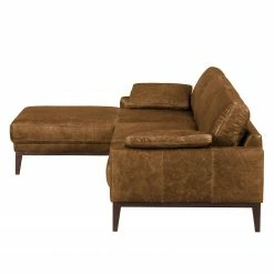 Ars manufacti Canapé d'angle Horley I Cuir véritable - Marron - Méridienne courte à gauche (vue de face) -loftscape Boutique ecksofa horley echtleder longchair davorstehend links cognac 4463632