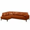 Ars manufacti Canapé d'angle Horley II - Marron miel - Méridienne longue à gauche (vue de face) -loftscape Boutique ecksofa horley ii echtleder ottomane davorstehend links honigbraun 4672008